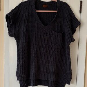 POL Charcoal Knit Sweater with Leather Tag